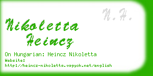 nikoletta heincz business card